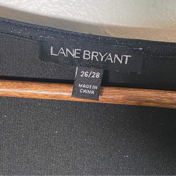 Lane Bryant Twist-Front Peplum Black Top Blouse Size 26/28 - Picture 8 of 8